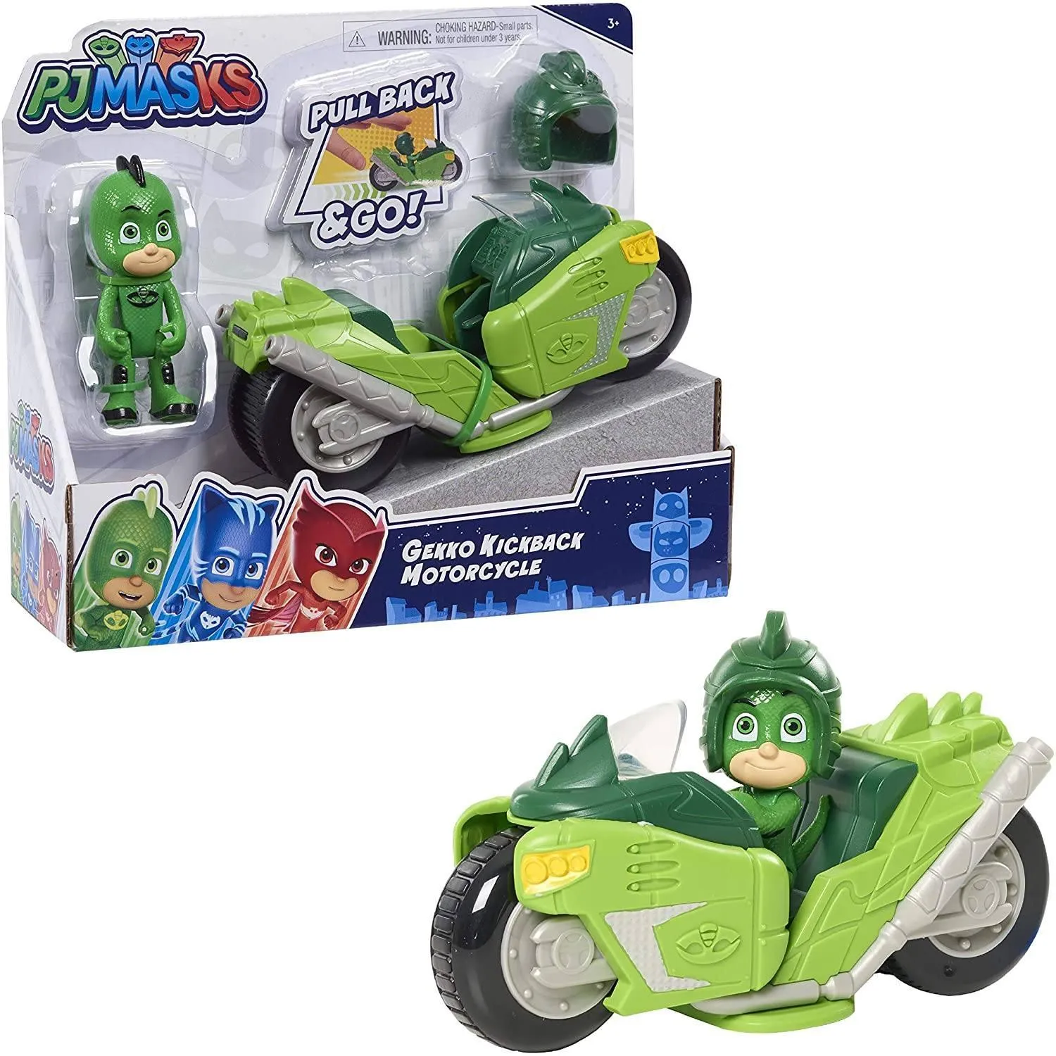 PJ Masks Kickback Motorcycles-Gekko 2 Piece Figure Set Ancient Sculpture