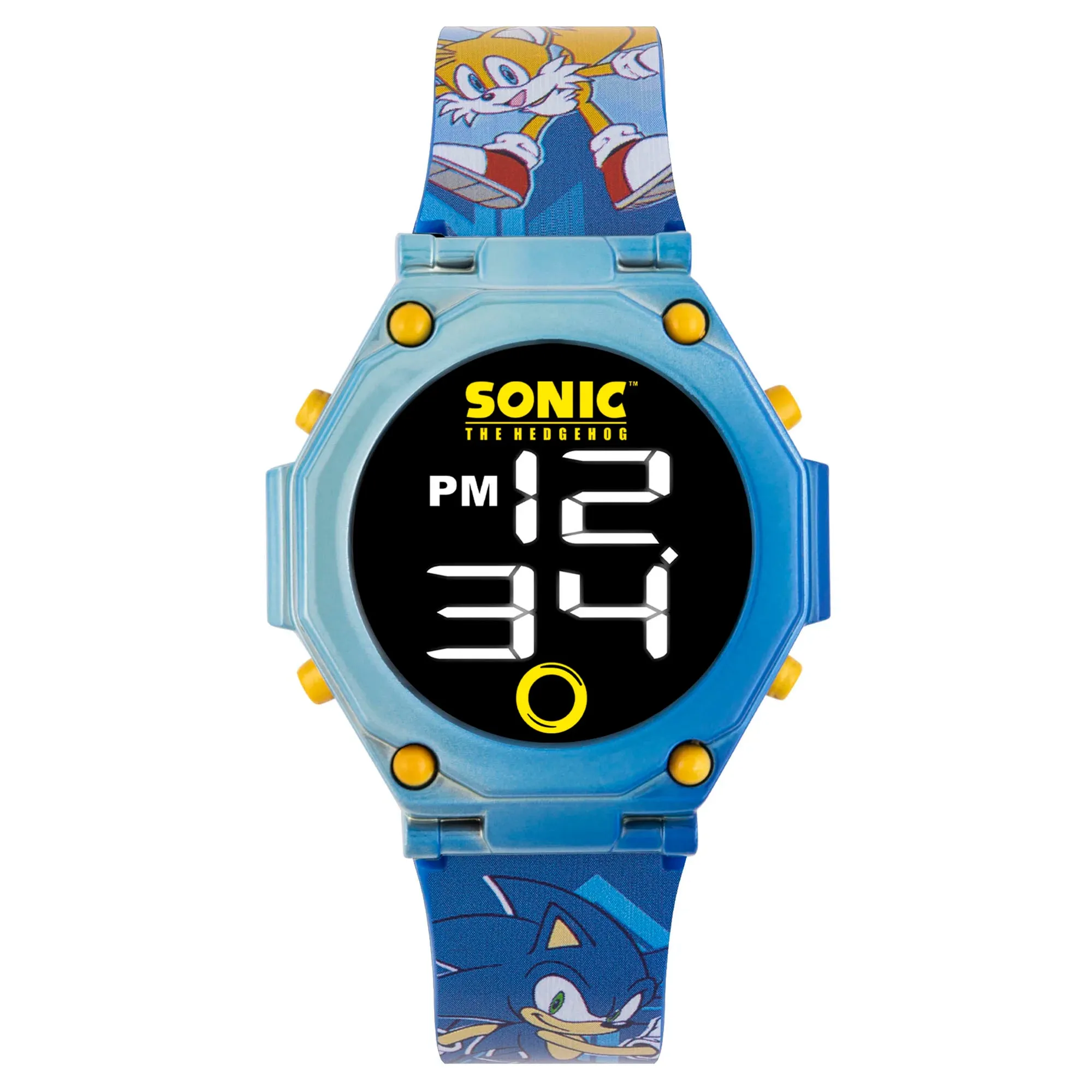 Plush Companion Gaming Figure Sega Sonic the Hedgehog Character Print Digital Flashing Watch
