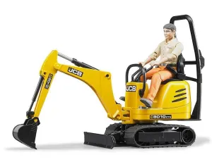 Premium Statue Anniversary Present BRUDER Bworld JCB Micro Excavator 8010 CTS and Construction Worker