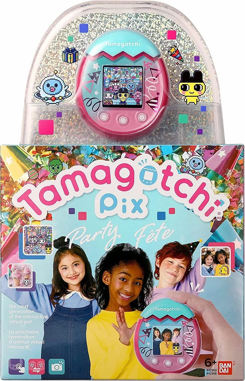 Tamagotchi Pix Party Confetti Pink Special Gift Educational Display