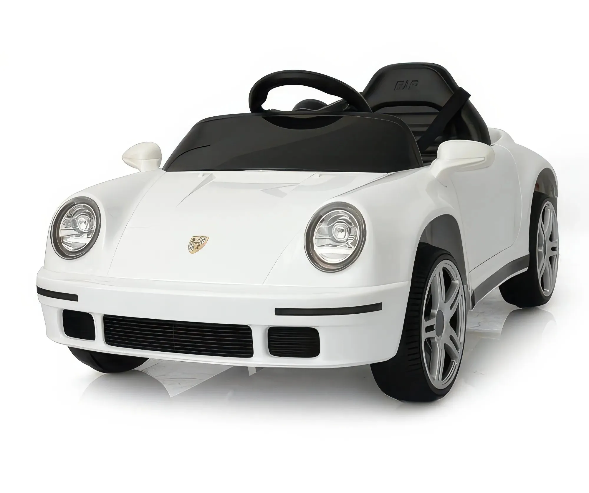 Porsche RUF-GT 12v Kids Electric Car - White Passionate Pursuit Themed Decor