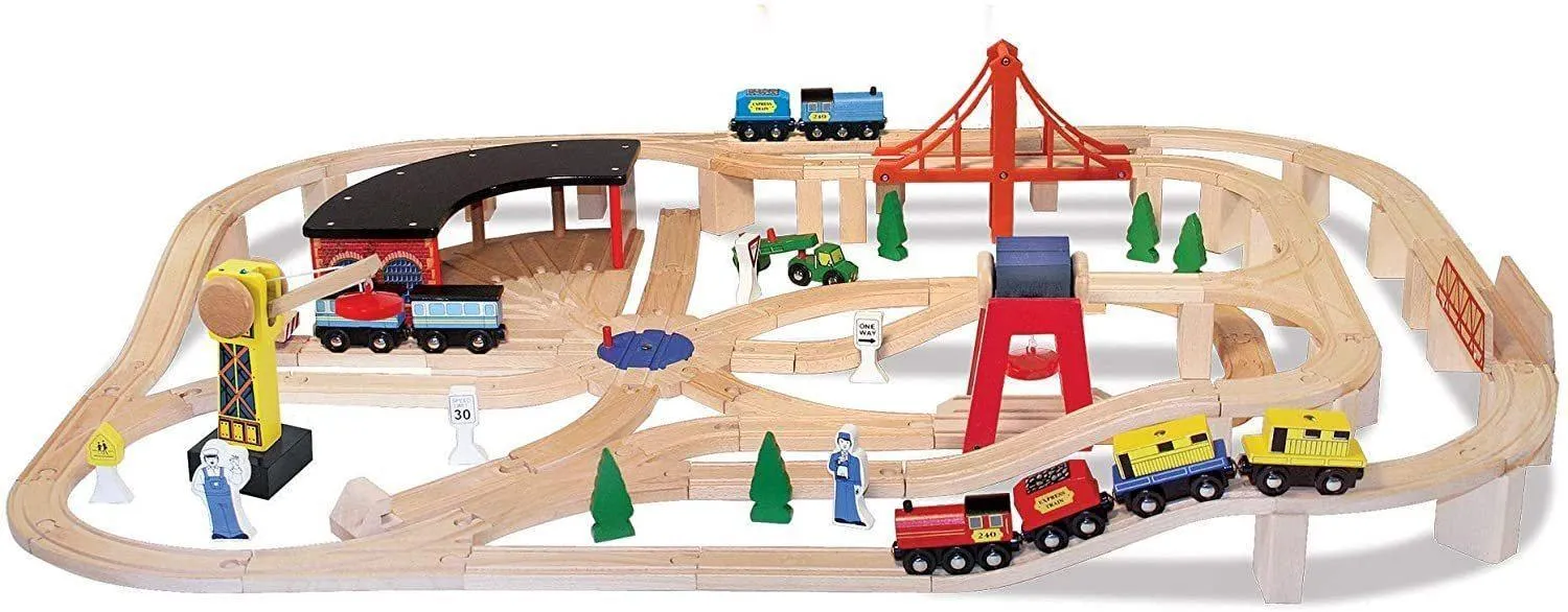 School Project Melissa & Doug Wooden Railway Set 10701