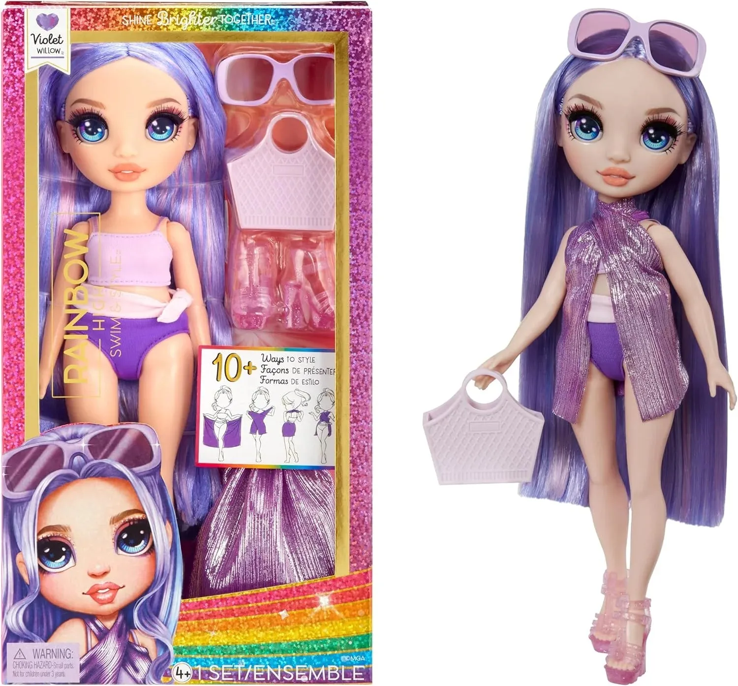 Rainbow High Swim & Style Violet Fashion Doll Valentine Gift
