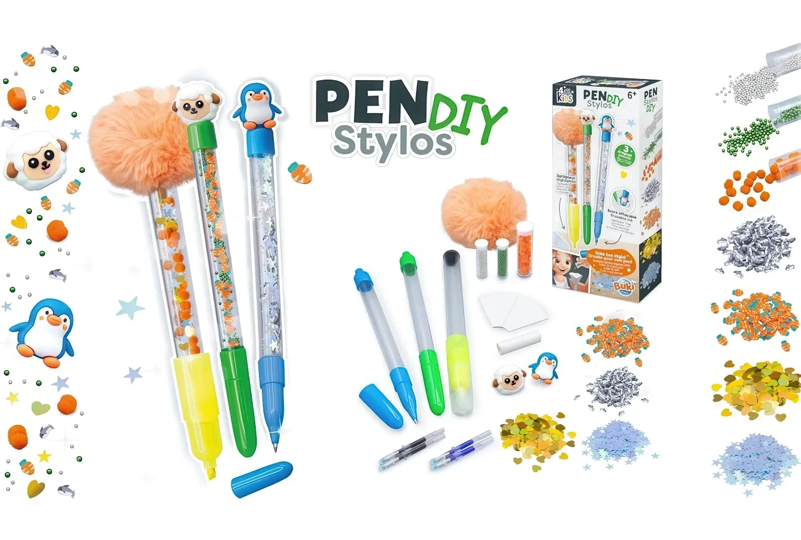 Special Gift Memory Keepsake BUKI DIY Pens Set - Animals