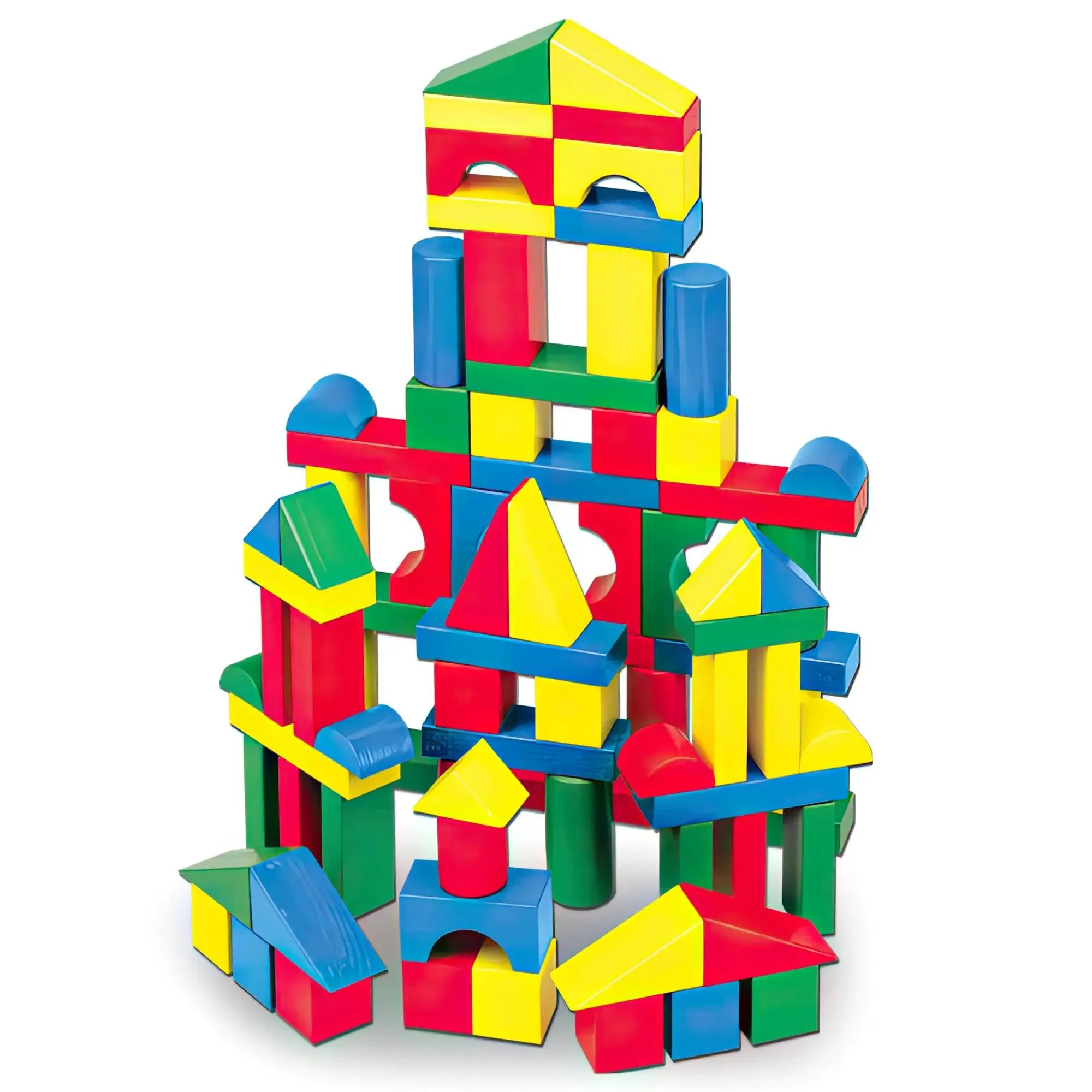 Melissa & Doug 10481 - 100 Piece Wood Blocks Set Superhero Toy Durable Material