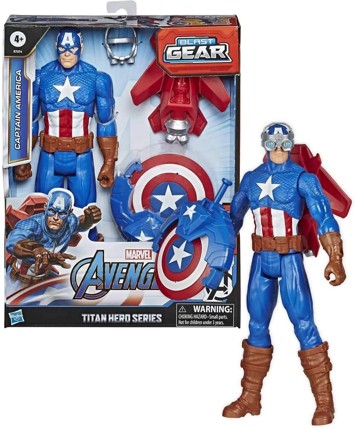 Fan Favorite Marvel Avengers Titan Hero Series Blast Gear Captain America, 30-cm