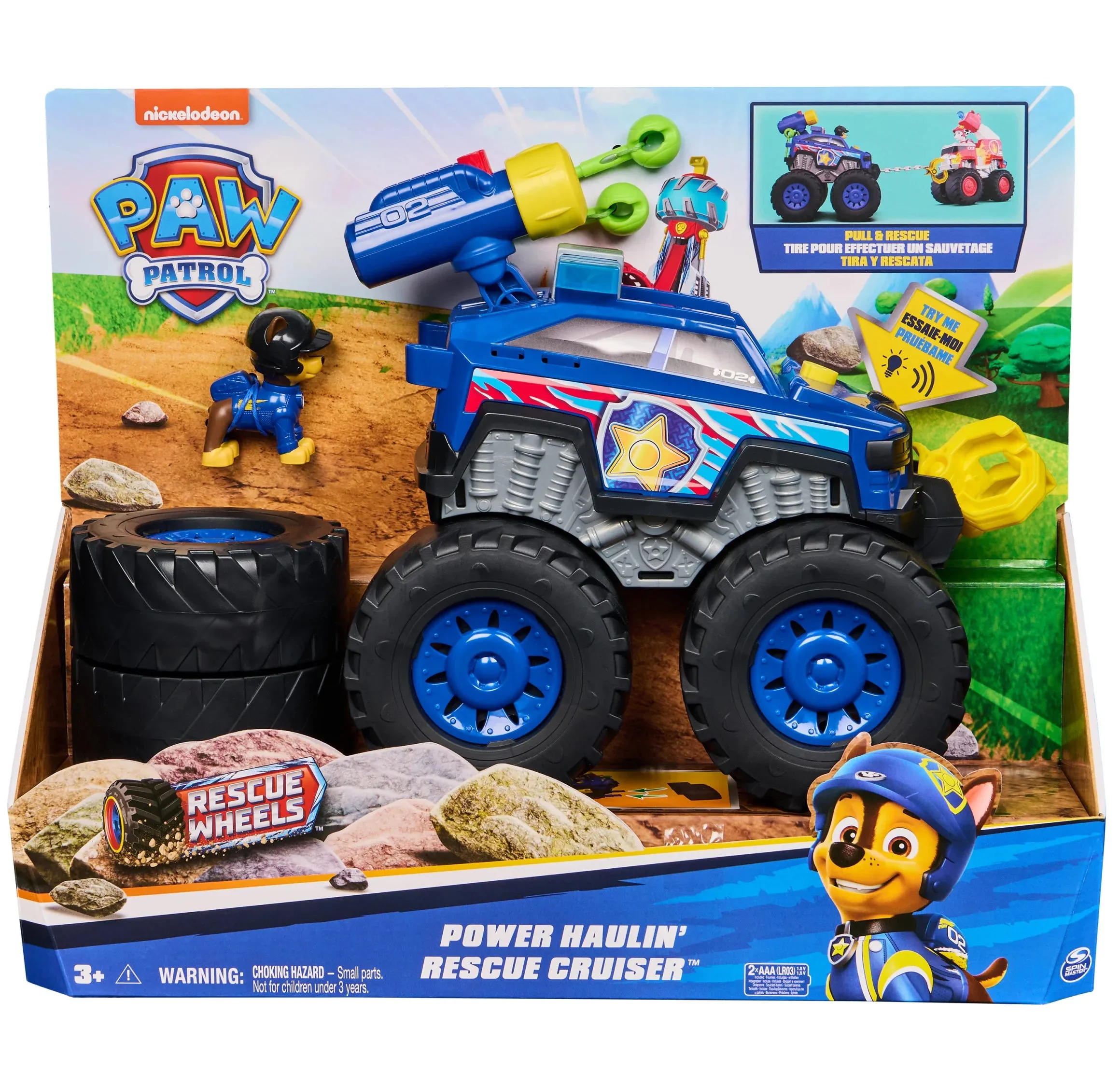 PAW Patrol Rescue Wheels Chase's Power Haulin' Cruiser Plush Companion Miniature Hero