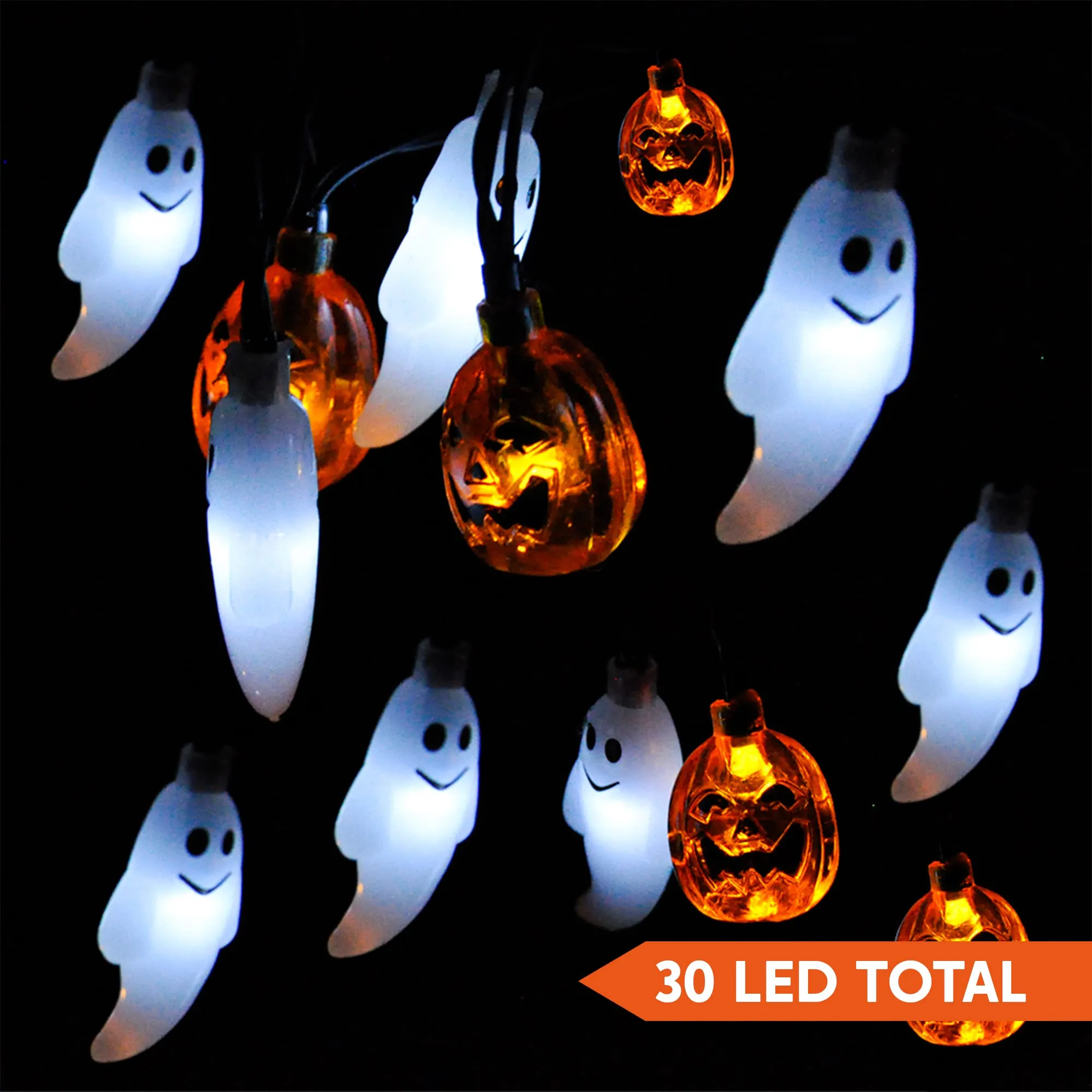 Enchanting Crafts Creepy Crafts Ghost and Pumpkin LED String Light