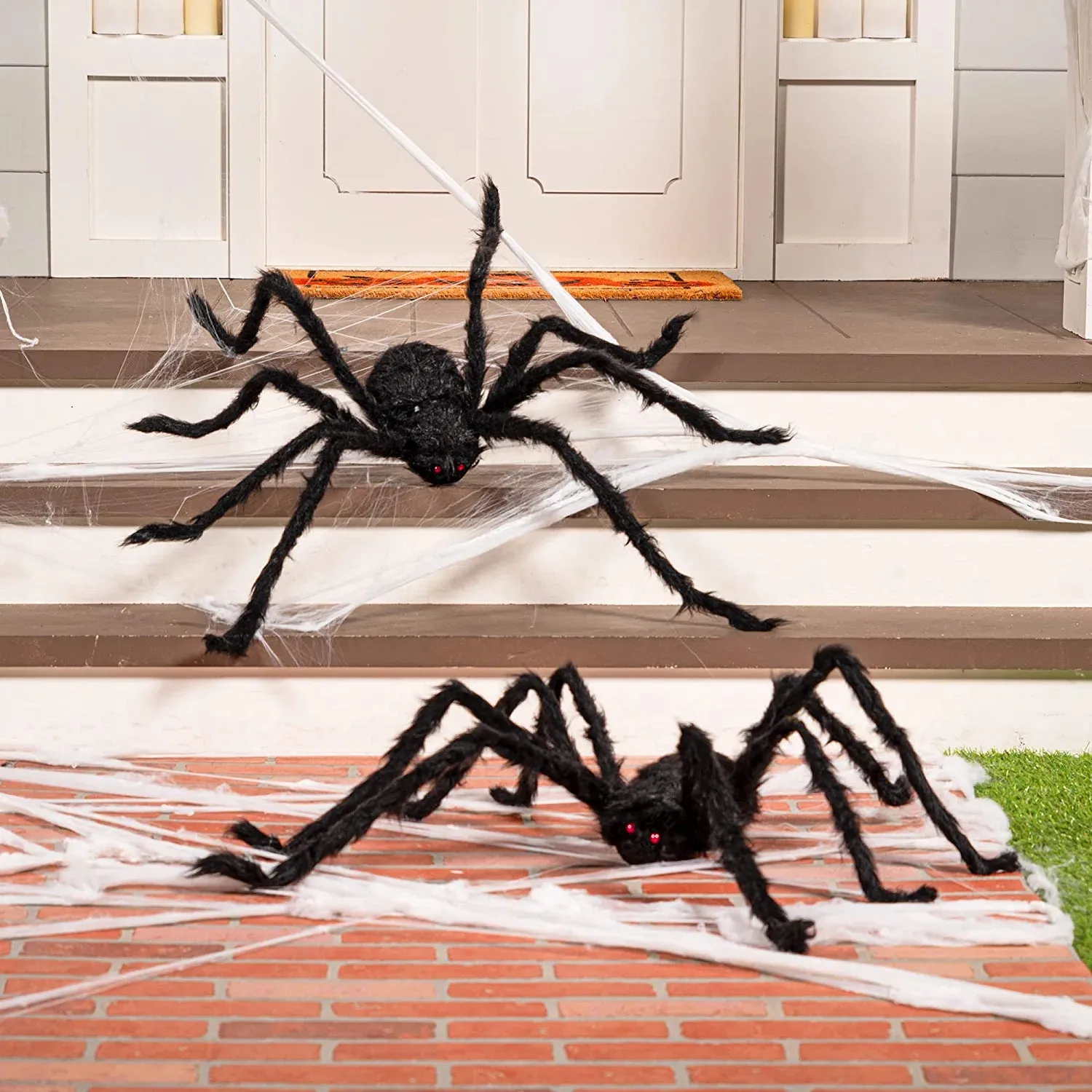 Haunted Accessories Creepy Party Halloween Hairy Spiders, 2 packs