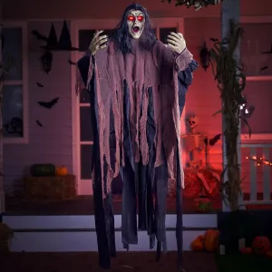 Halloween Hanging Zombie Groundbreaker in Green Crawling Creepy Haunted Masks Enchanting Masks