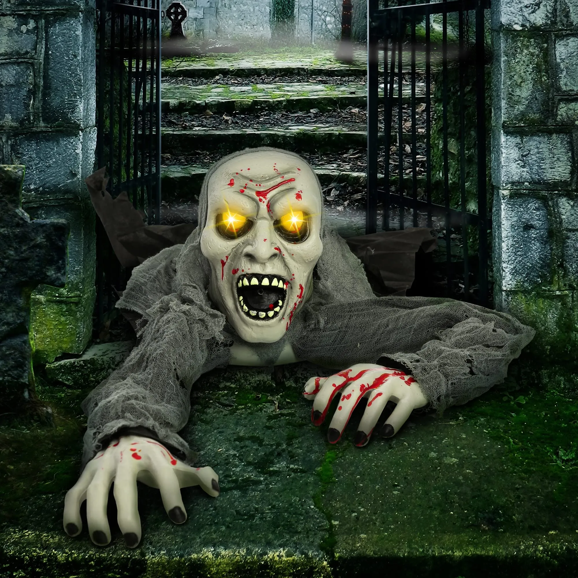 Scary Accessories Halloween Light-up Zombie Groundbreaker Animated