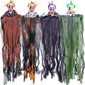 Eerie Party Mystical Supplies Hanging Clowns, 4 Pack