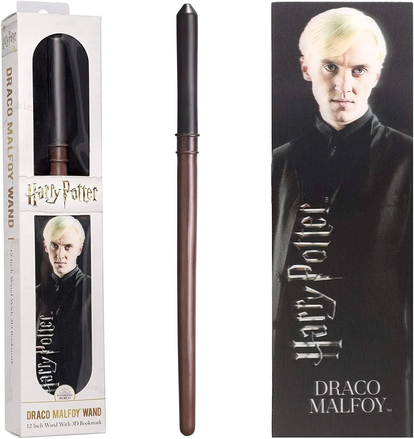 Garden Ornament Judges' Choice Harry Potter Draco Malfoy Wand 12-inch Wand With 3D Bookmark