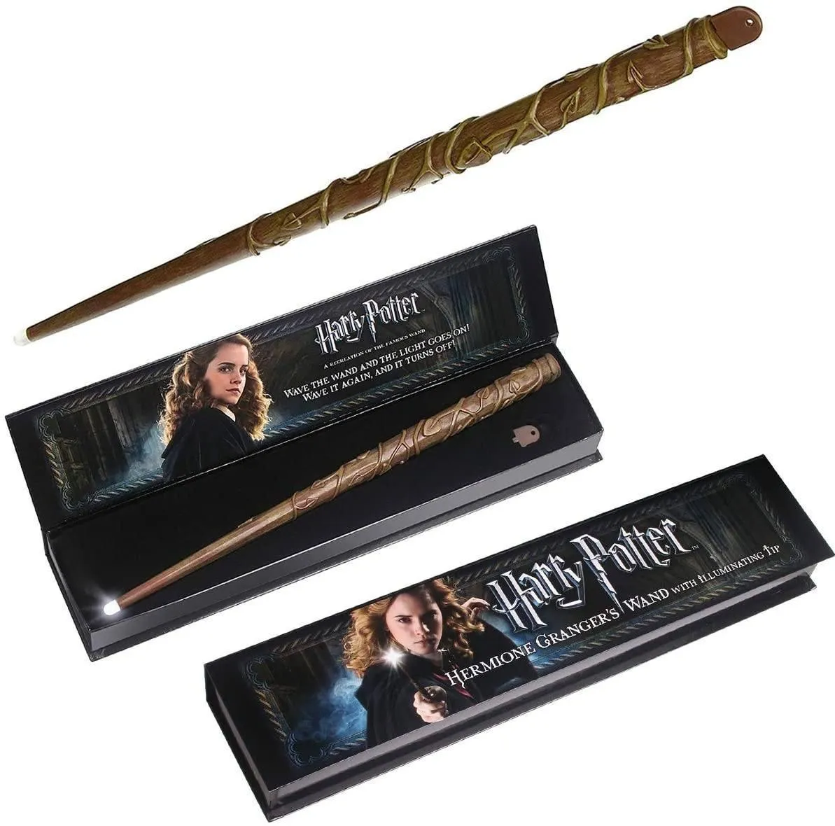 Harry Potter NN8028 The Noble Collection Hermione Wand with Illuminating Tip Designer Art