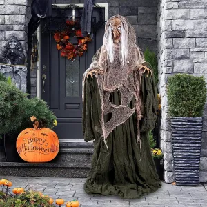 Eerie Designs 68in Standing Animated Witch Decoration