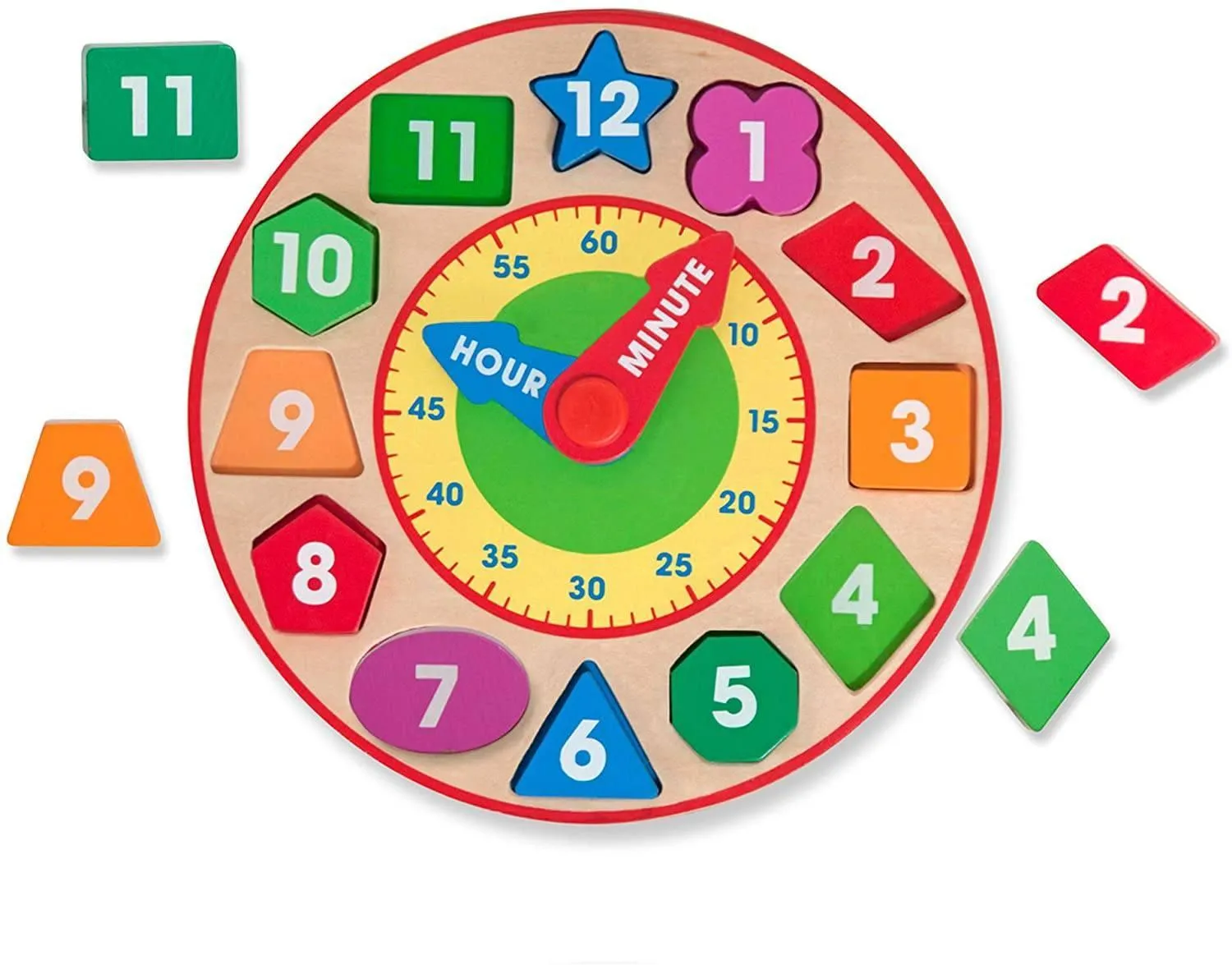 Melissa & Doug 18593 Shape Sorting Clock Themed Decor