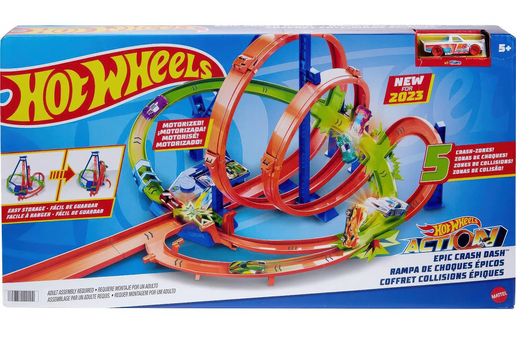 Fantasy Sculpture Flexible Figure Hot Wheels Epic Crash Dash Toy Car Track Set