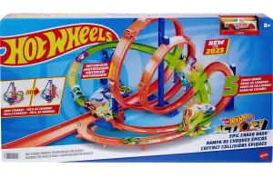 Fantasy Sculpture Flexible Figure Hot Wheels Epic Crash Dash Toy Car Track Set