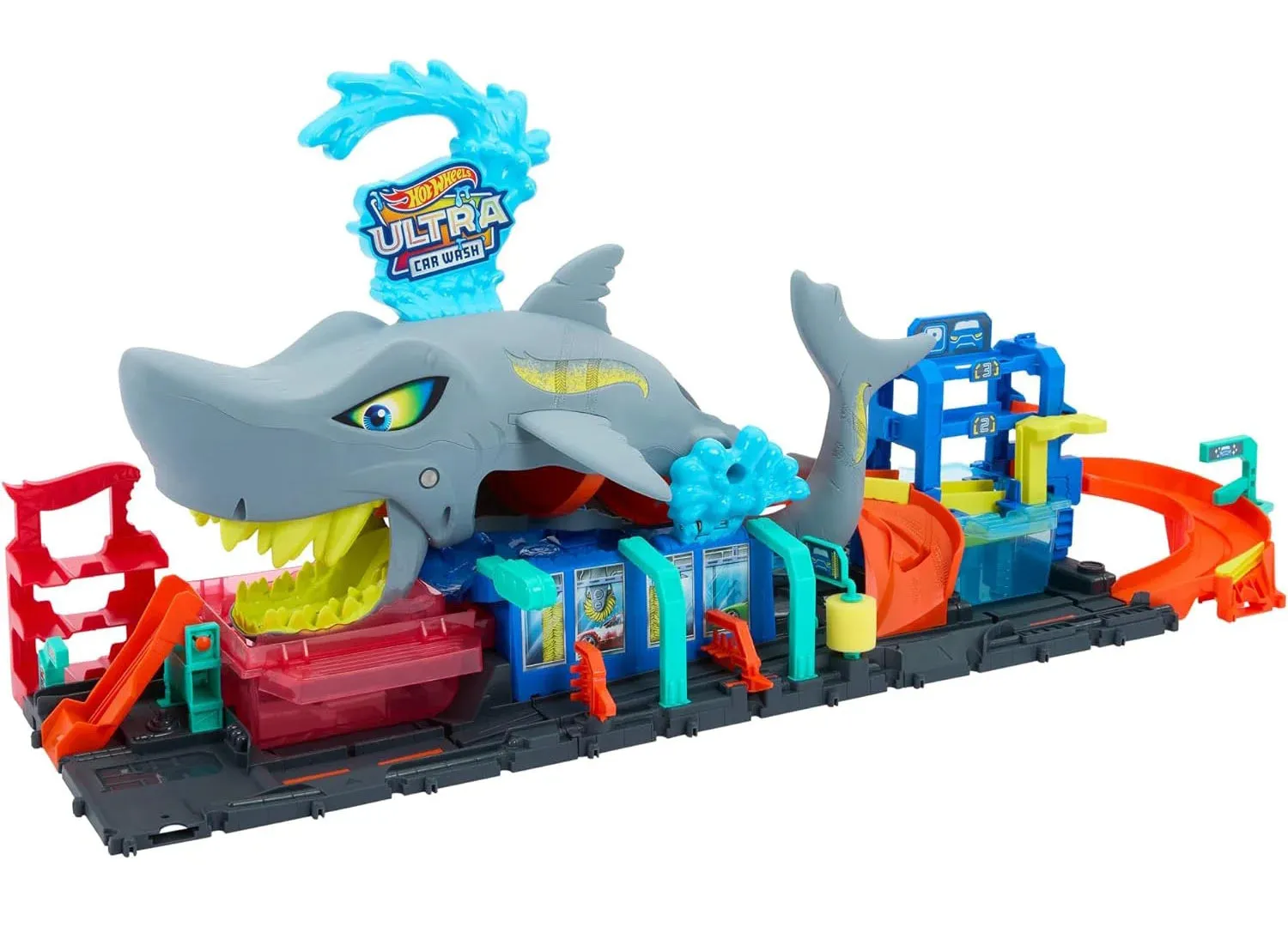 Hot Wheels Let's Race Netflix - City Ultra Shark Car Wash Playset Manga Character