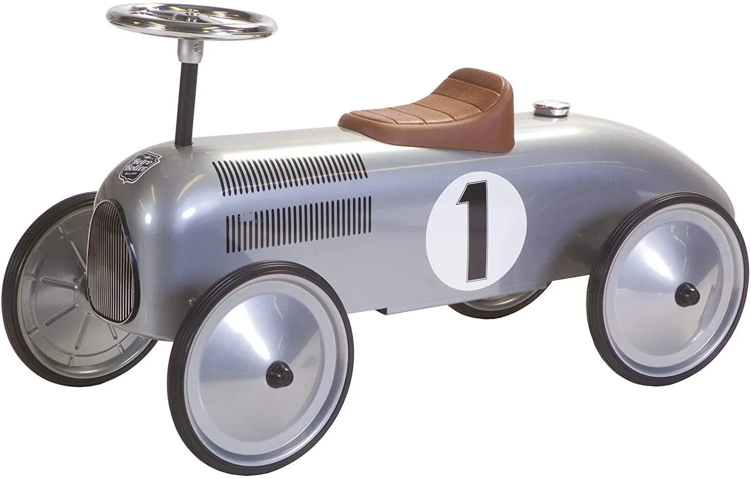 Retro Roller Jean Push Car - Silver Durable Material Minimalist Home