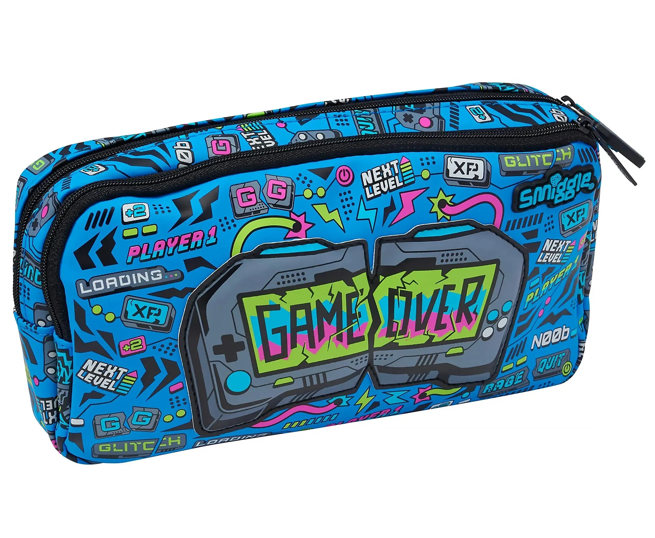 Smiggle Eclipse Pocket Character Pencil Case - Mid Blue Collectible Art
