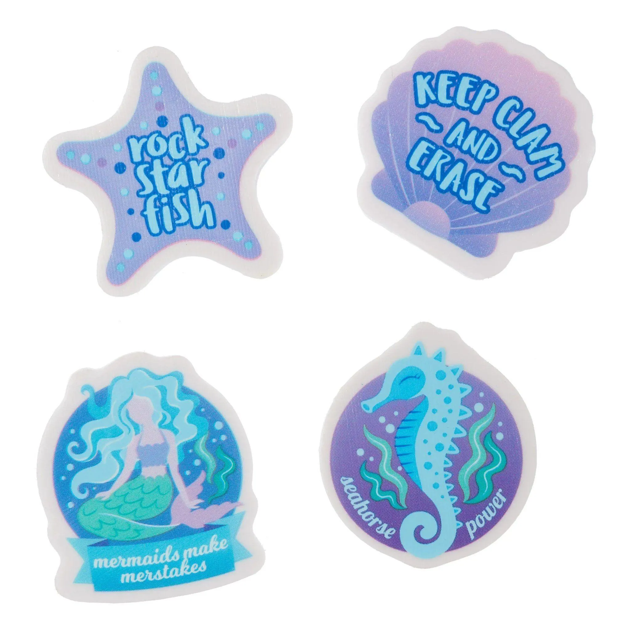 SMIGGLE Mermaid Scented Erasers Box 4 Pieces Jungle Beast Birthday gift