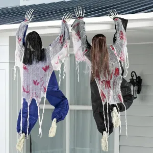 Joyin-2 Pcs 47in Halloween Climbing Zombies Wall Decoration Frightening Figures