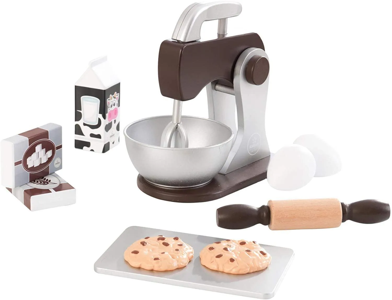 KidKraft Espresso Wooden Toy Baking Set Collectors Hero Workstation Decor