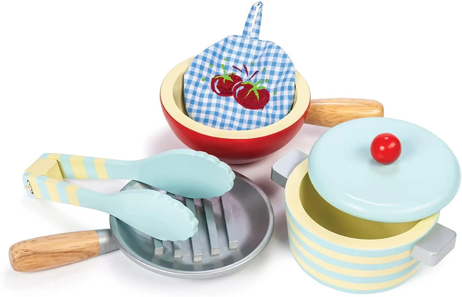 Train Model Metal Craft Le Toy Van Educational Wooden Honeybake Pots and Pans Cooking Set