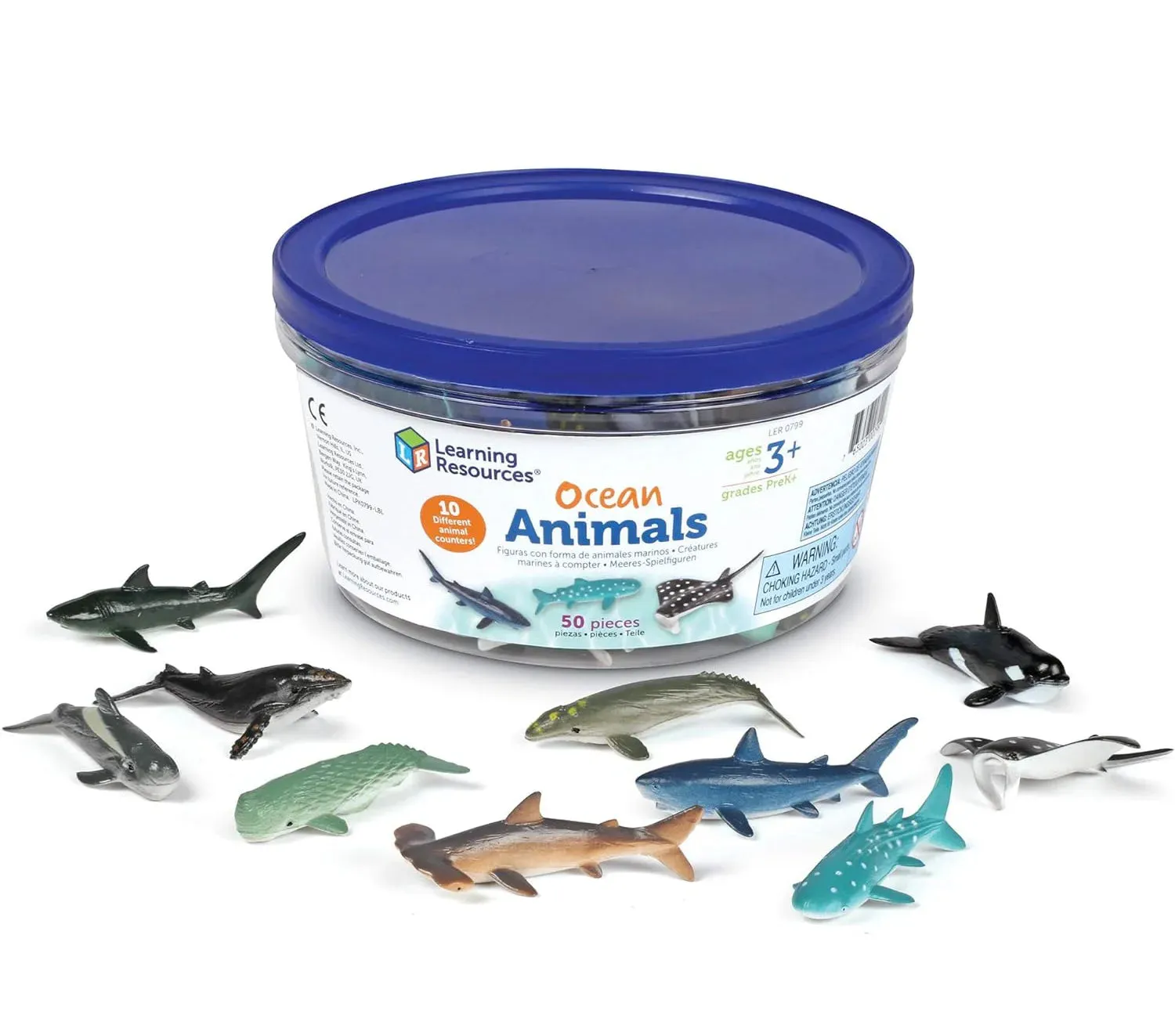 Street Art Learning Resources Ocean Animal Counters (Set of 50)