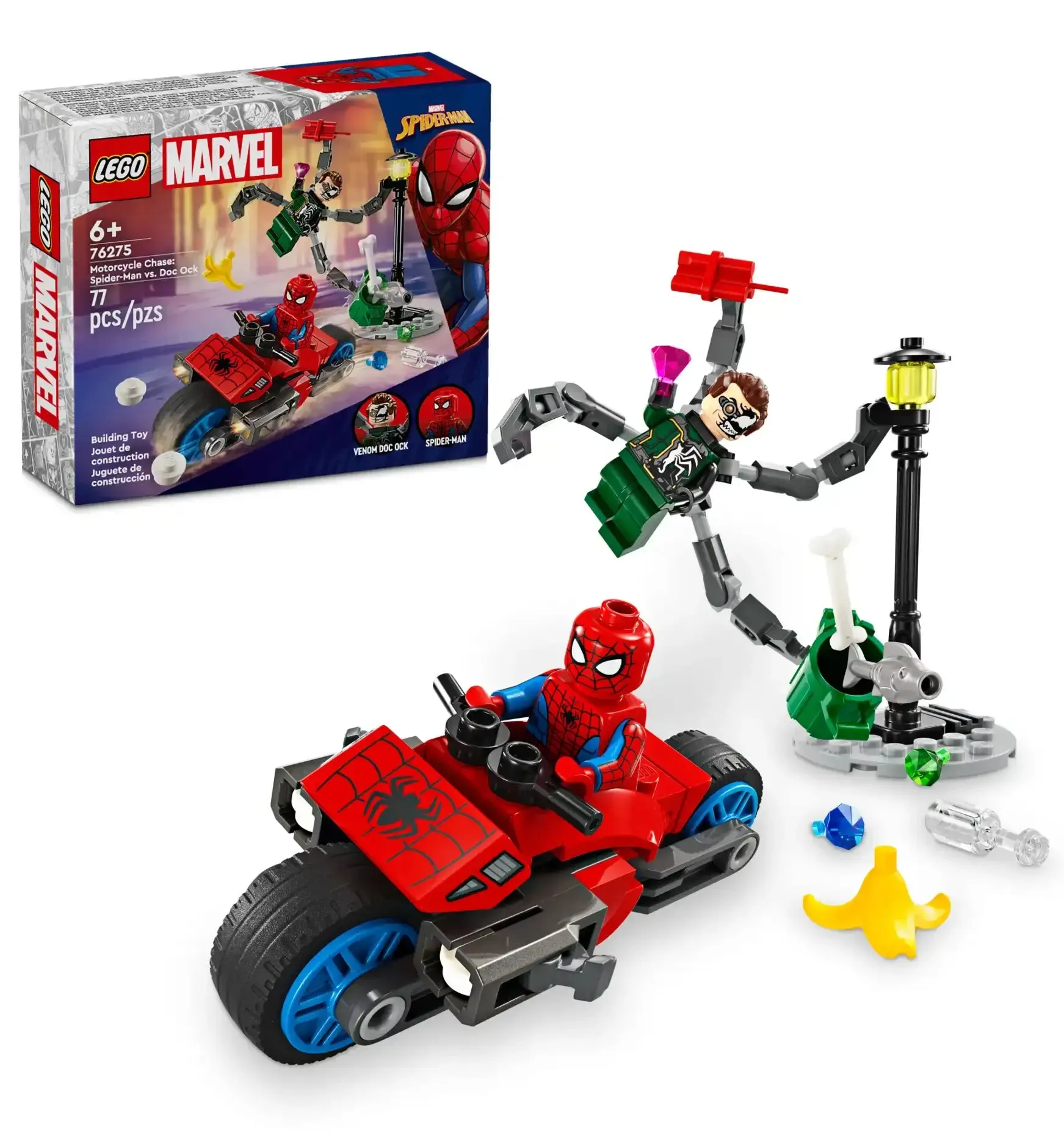 LEGO MARVEL 76275 Motorcycle Chase: Spider-Man vs. Doc Ock Legacy Item Urban Vinyl