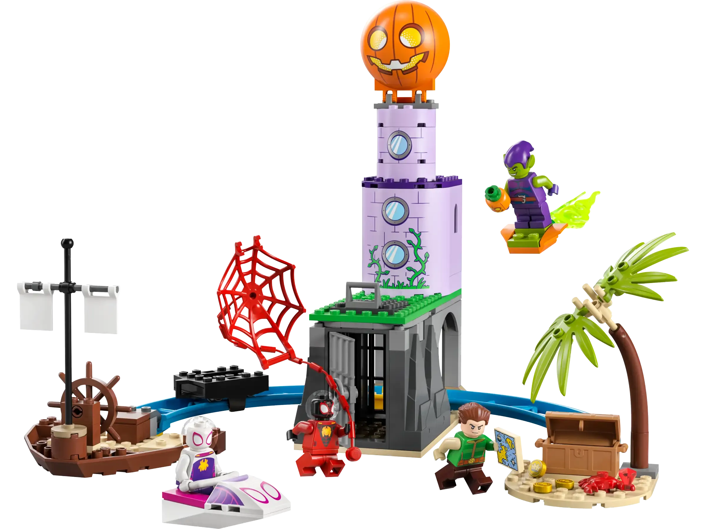 LEGO SPIDERMAN 10790 Team Spidey at Green Goblin's Lighthouse Special Gift Bookcase Display