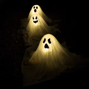 Lightup Ghost Stakes, 3 Pcs Ghoulish Supplies Wicked Decorations