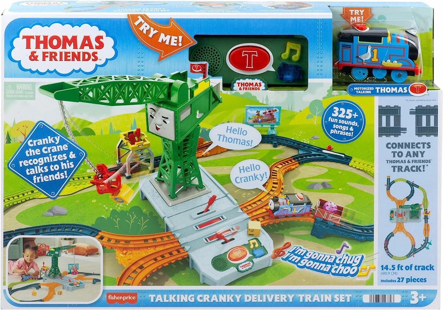 Movie Statue Celebrity endorsed Thomas & Friends Talking Cranky Delivery Train Set