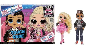 Dorm Room LOL Surprise OMG Movie Magic Fashion Dolls 2-Pack Tough Dude & Pink Chick