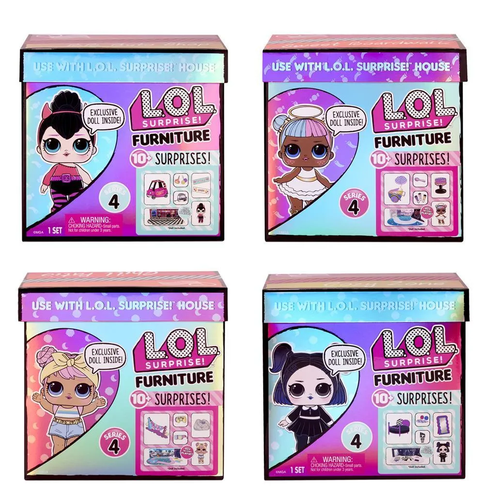 LOL Surprise Wave 3 Furniture Box with 10 Surprises and Doll - Assortment Wall Mounted