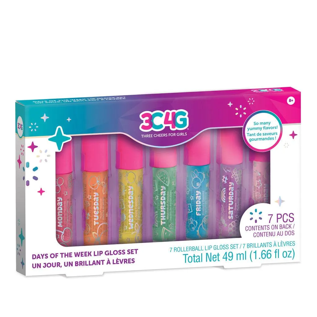 Totem Animal Fantasy Model Make it Real 3C4G Days of the Week Rollerball Lip Gloss Set