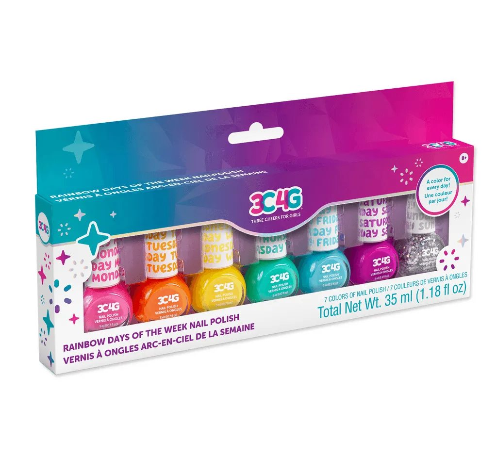 Make it Real 3C4G Rainbow Days of the Week Kids Nail Polish Mystery Box