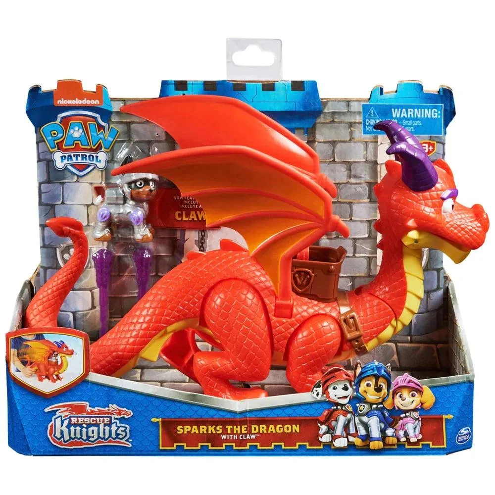 PAW Patrol Rescue Knights Sparks the Dragon with Super Wings and Pup Claw Specialist Shop Military Vehicle