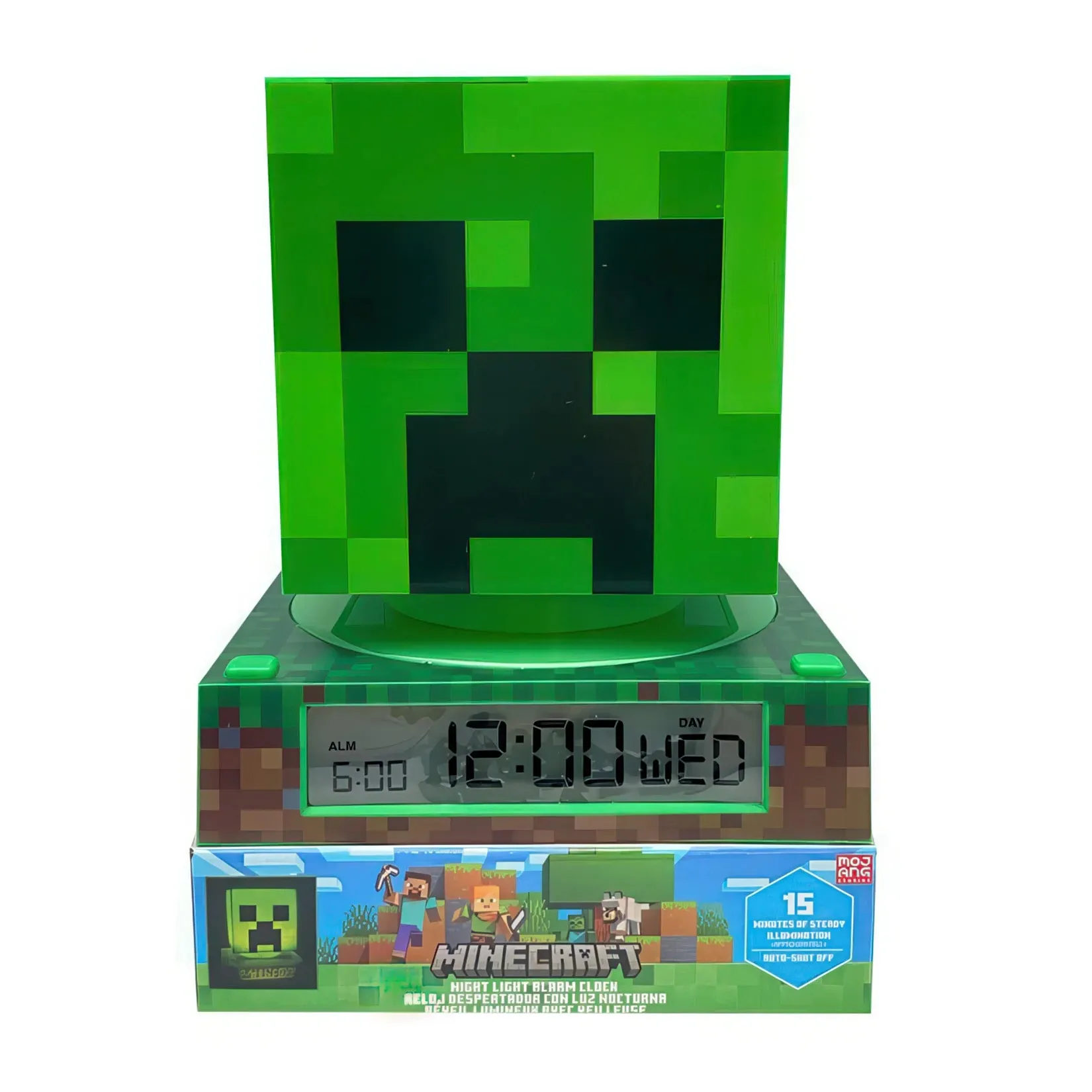 Minecraft 3D Lamp with Alarm Clock Ship Figure