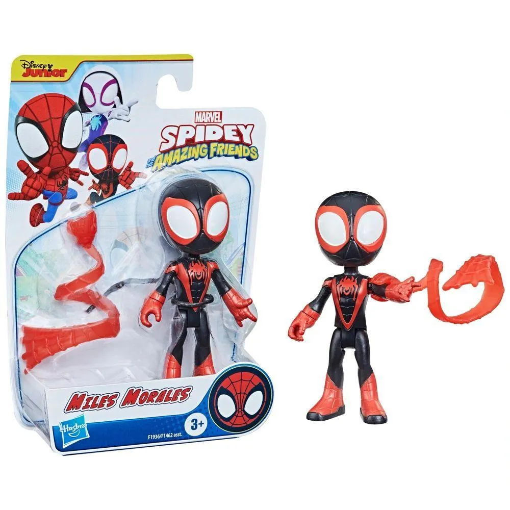Marvel Spidey and His Amazing Friends Miles Morales Hero Action Figure Gaming Character Fish Model