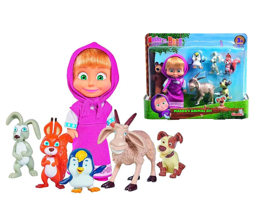 Masha and Bear Set of 6 Figures Collector Display Brand Collaboration
