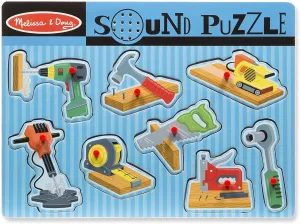 Everyday Use Global Appeal Melissa & Doug 10733 Construction Tools Sound Puzzle - Wooden Peg Puzzle (8pc)