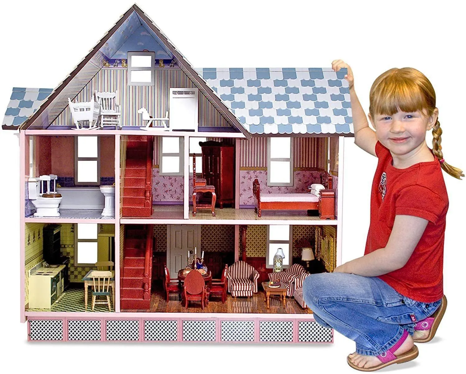 Landmark Replica Melissa & Doug 12580 Classic Heirloom Victorian Wooden Dolls House