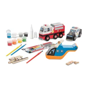 Melissa & Doug 19528 Created by Me! Rescue Vehicles Wooden Craft Kit Master Collector