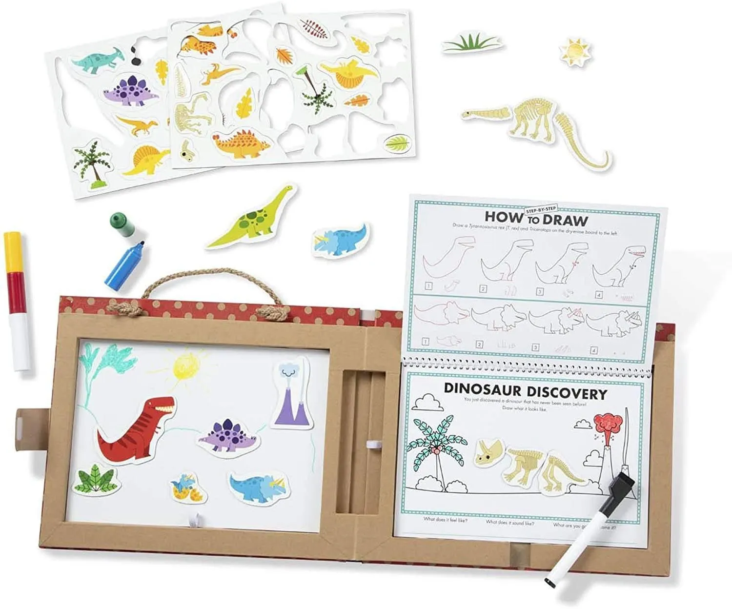 Melissa & Doug 41321 Reusable Drawing & Magnet Kit ?C Dinosaurs Detailed Toy Ceramic Sculpture