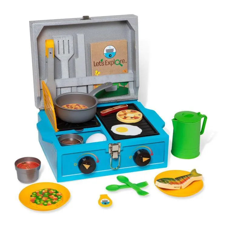 High End Abstract Form Melissa & Doug Let's Explore Wooden Camp Stove Play Set