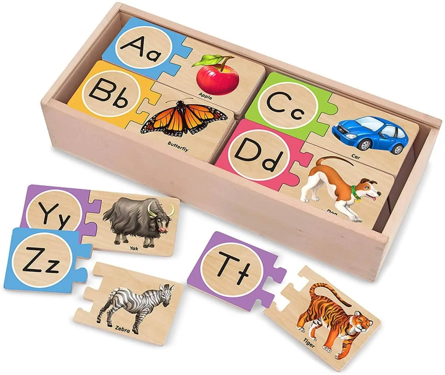 Melissa & Doug Self-Correcting Alphabet Letter Puzzles Historical Icon