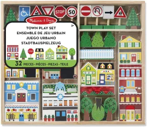 Modern Collectible Melissa & Doug Wooden Town Play Set