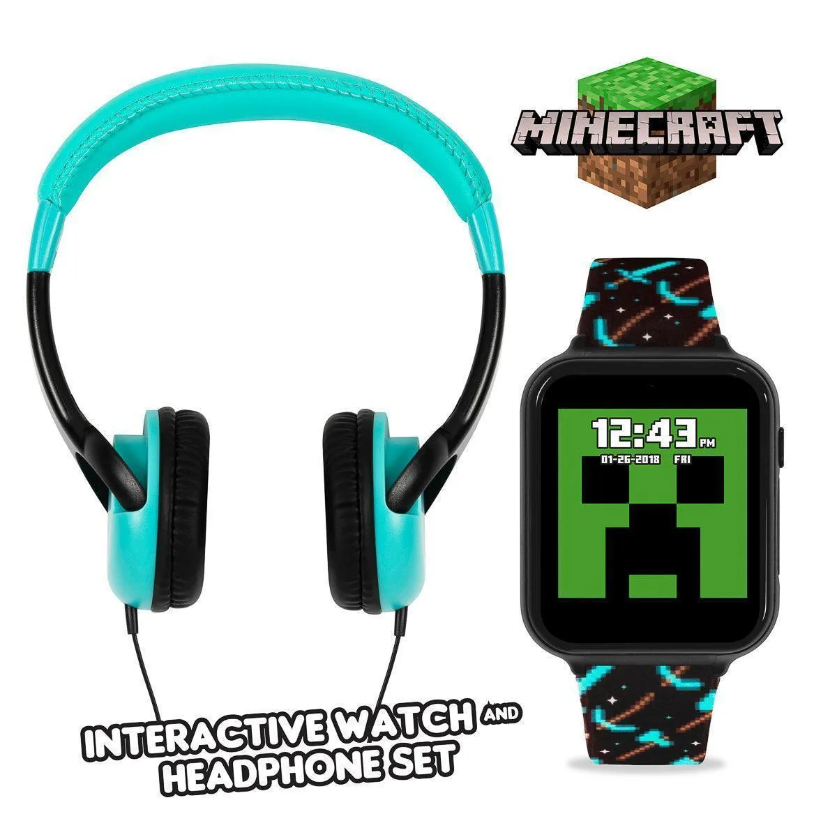 Electronic Toy Minecraft Interactive Smart Watch & Headphone Set